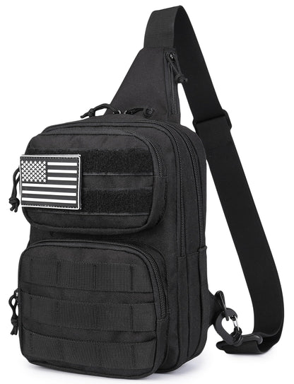 Wotony RFID Blocking Tactical Crossbody Bag for Men - Durable EDC Sling Shoulder Bag with Multi-Pocket Storage