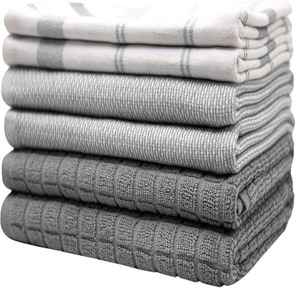 Premium Kitchen Towels | Large Cotton Dish Towels | Flat & Terry Highly