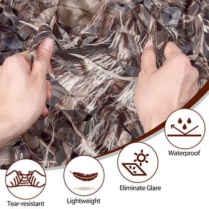 Yeacool Camo Netting Camouflage Netting Bulk Roll Burlap Camo Tarp Sunshade Net for Hunting Gear Blind Material Deer Bird Watching(Dry Grass, 4.9ftx26.2ft, 1.5m*8m)