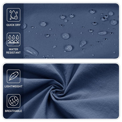 CRYSULLY Men's Summer Outdoor Shorts 9" Quick Dry Cargo Casual Work Hiking Dress Shorts Royal Blue M