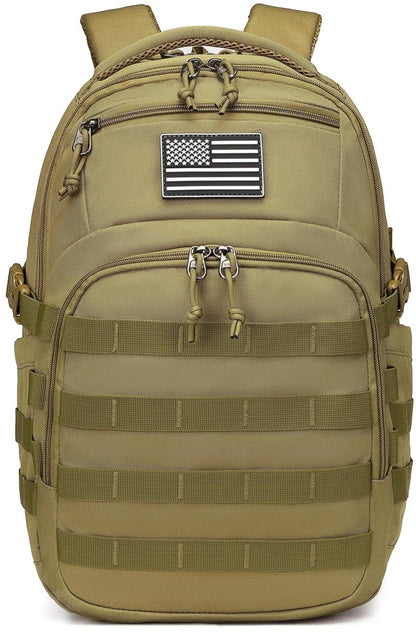 Wotony Military tactical backpack, backpack for men black small tactical assault bag (Khaki, 20 inch)