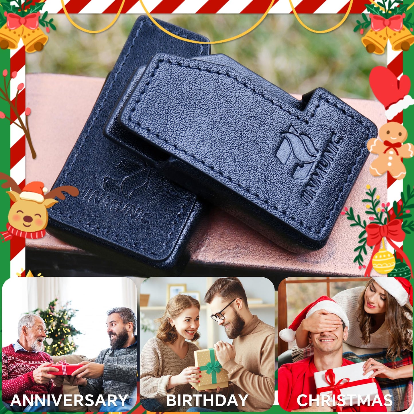 JINMUNIC Leather Lighter Case Cover Holder Sleeve Pouches for S.T Dupont Ligne 2 Lighter Accessories Small Gift Fathers Day for Men