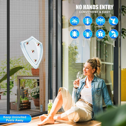 Magnetic Screen Door 72 x 80 in, Thicker 265g/㎡ Mesh, Reversible Left Right Side Opening Wide Magnetic Screen Door, Upgraded-Model Full Strip Magnets for Sliding & French Doors