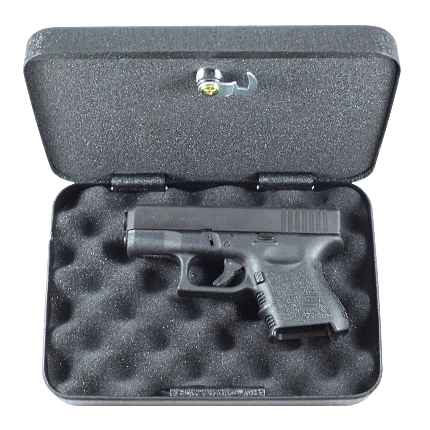 FSDC (Firearm Safety Devices) - FSDC-MLC5200 Keyed Steel Lockable Gun Case & Security Box – Heavy-Duty Powder Coated Steel – TSA Approved – Compact for Easy Storage