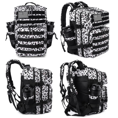 LHI Tactical Military Backpack for Men and Women 25L Army Assault Pack Bag Large Rucksack with Molle System - Leopard