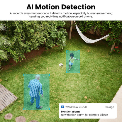 Cameras for Home Security-2.4GHz Wireless Security Camera Outdoor with AI Motion Detection & Siren, Non-Stop Solar Powered Charging, 2K Color Night Vision, SD/Cloud Storage, Waterproof, S1 4P