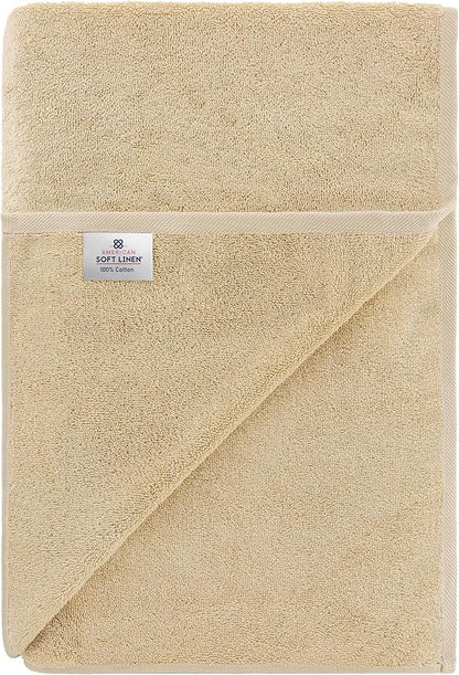 American Soft Linen 100% Cotton 600 GSM Turkish 40x80 Oversized Bath Towel Sheet