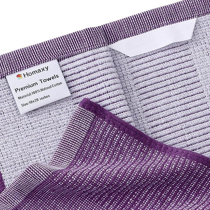 Homaxy Premium Kitchen Towels, Large Cotton Kitchen Hand Towels, Flat and Terry