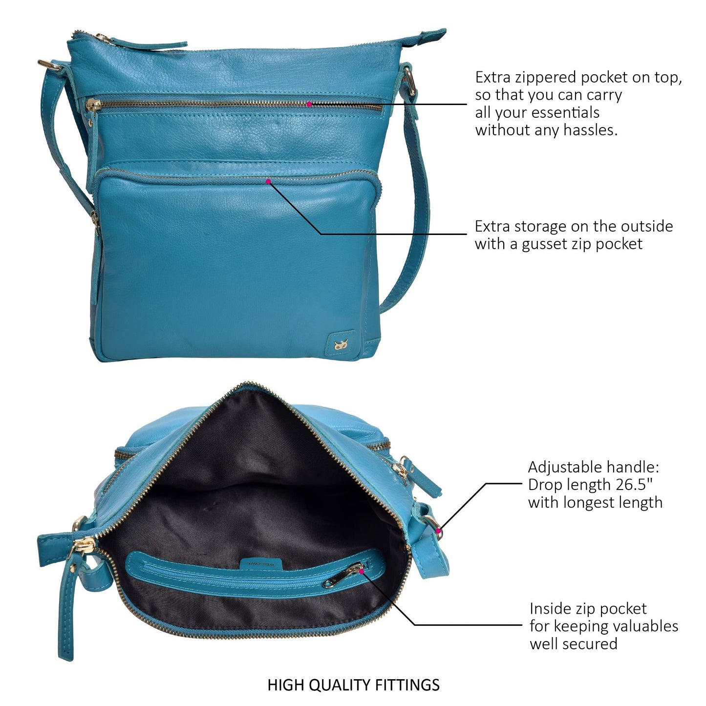 Real Leather Crossbody Bags Purses for Women Shoulder Handbags Crossover Handmade Stylish Trendy Pocketbook (Turquoise Green Nappa)
