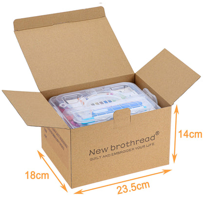 New brothread 40 Colors Compatible with Brother 500m Each Embroidery Machine Thread with Clear Plastic Storage Box for Embroidery Sewing Machine