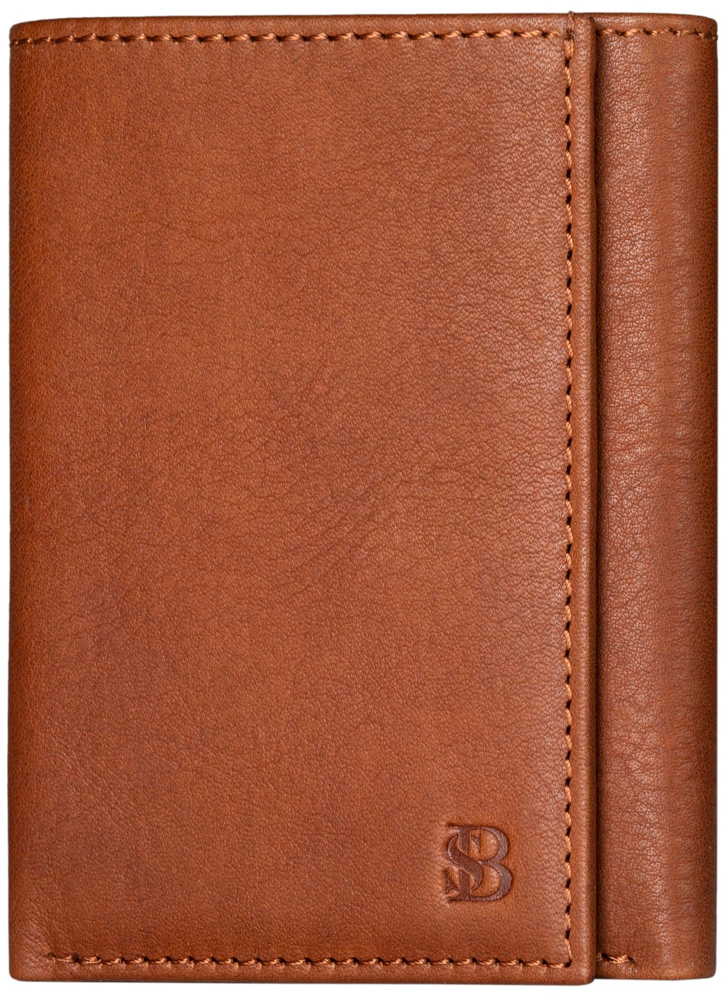 SERMAN BRANDS Trifold Wallet for Men - RFID Blocking Full Grain Leather, 11 Card Slots & ID Window, Slim Everyday Carry, Durable Stitching, Gift for Him