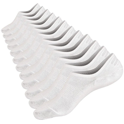 Mottee&Zconia No Show Low Cut Socks for Mens/Womens Casual Sports No See invisible Non-Slide White Socks 6 Pack Size8-11
