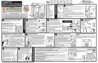 Fluidmaster 400AKR Universal All in One Toilet Repair Kit for 2-Inch Flush Valves,Easy Install,(Pack of 10)