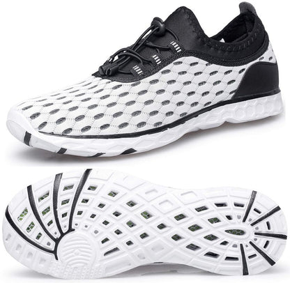 DOUSSPRT Men's Water Shoes Quick Drying Sports Aqua Shoes White Size 11