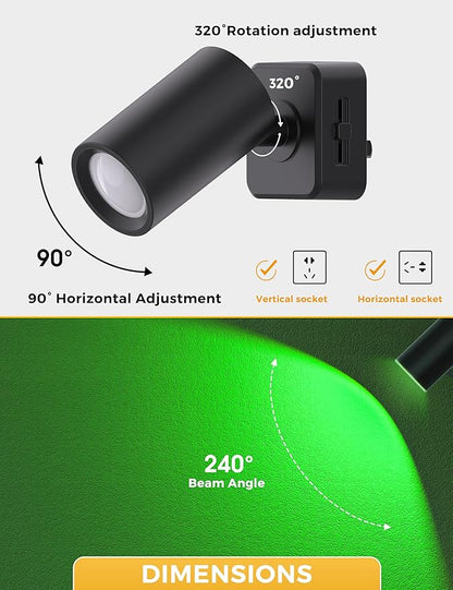 L LOHAS LED Night Lights Plug into Wall, [2-Pack] Decorative Night Lights with Dusk to Dawn Sensor,Brightness Adjustable,RGB Color Changing Nightlight for Bathroom,Hallway,Stairs