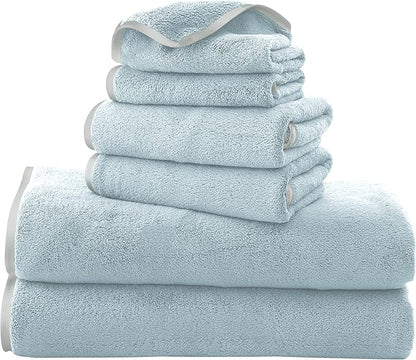 TENSTARS Microfiber Coral Velvet Luxury Silk Hemming Towel Set