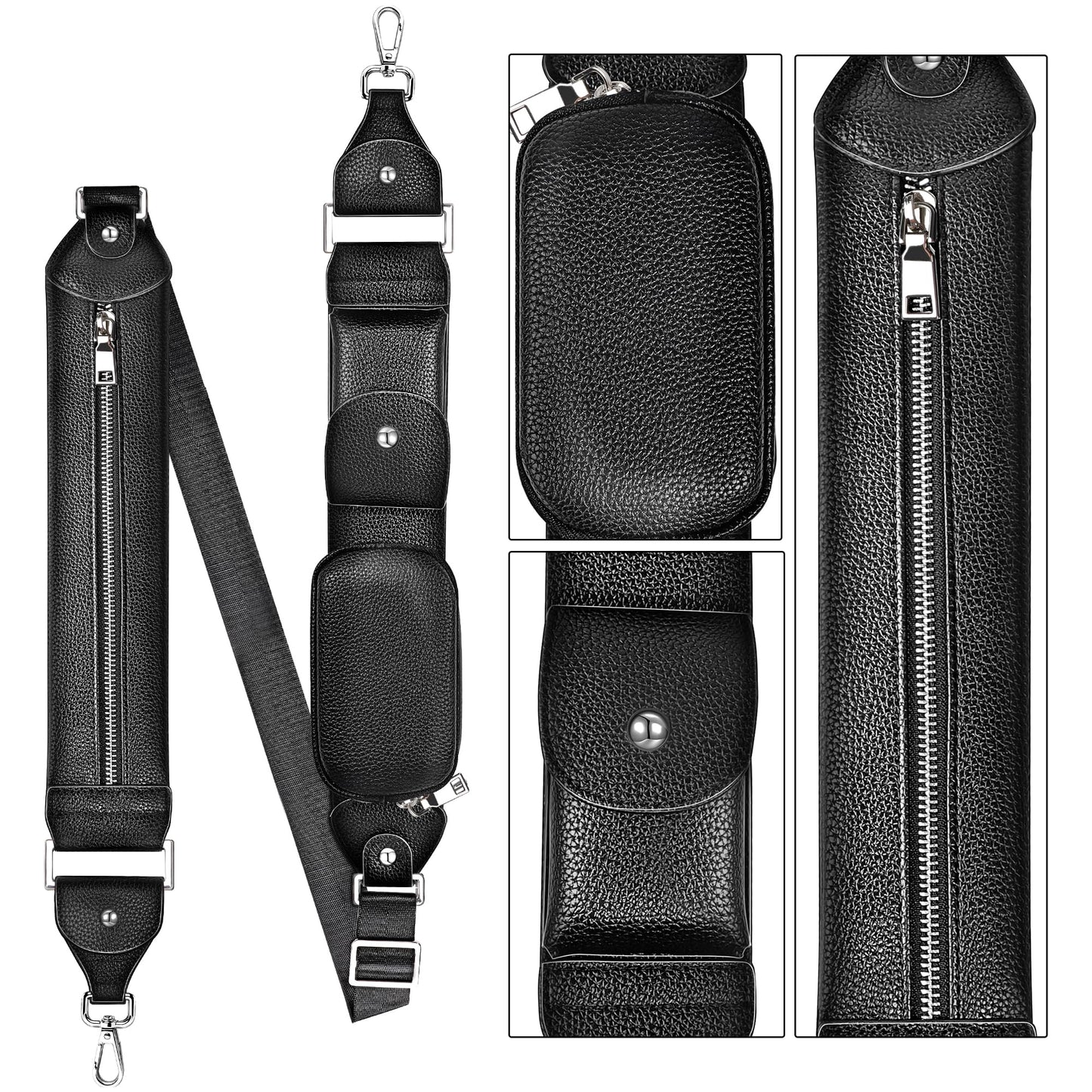 SHANSHUI Shoulder Strap Replacement, Adjustable Leather Crossbody Strap with Storage Space for Handbag, Purse