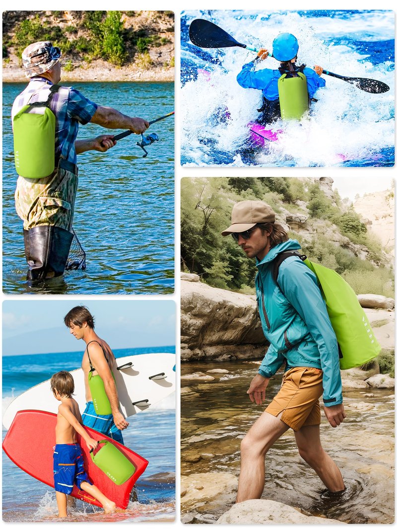 HEETA Waterproof Dry Bag for Women Men, Roll Top Lightweight Dry Storage Bag Backpack with Emergency Whistle for Travel, Kayaking, Boating, Camping, Beach, Cruise Ship Essentials (Lemon Green, 40L)