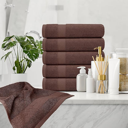 White Classic Luxury Brown Hand Towels