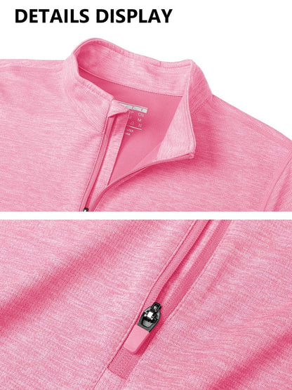 MAGCOMSEN Long Sleeve UV Shirts for Women Summer Shirts Workout Tops Running Shirts Golf Shirt Athletic Shirts Pink M