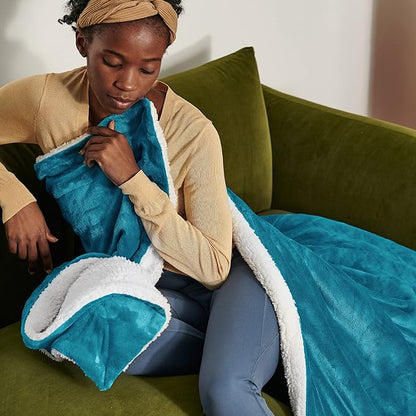 Bedsure GentleSoft Sherpa Fleece Throw Blanket Twin Size for Couch - Thick and Warm, Soft Fuzzy Plush Twin Blanket for Winter, Teal, 60x80 Inches