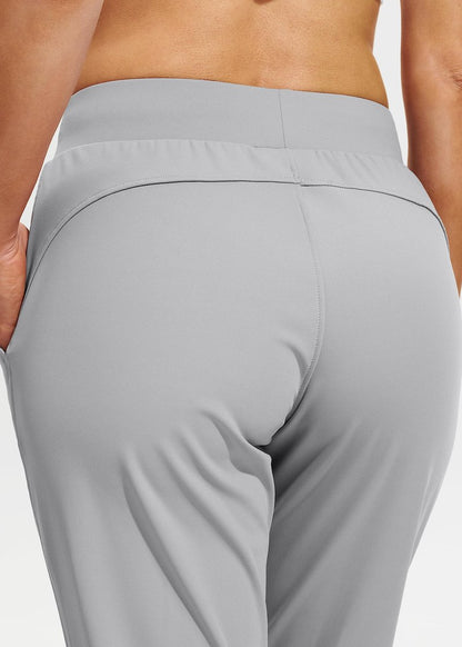 Libin Women's Joggers Pants Athletic Dance Sweatpants with Pockets Running Tapered Casual Pants for Workout,Lounge, Bright Grey M