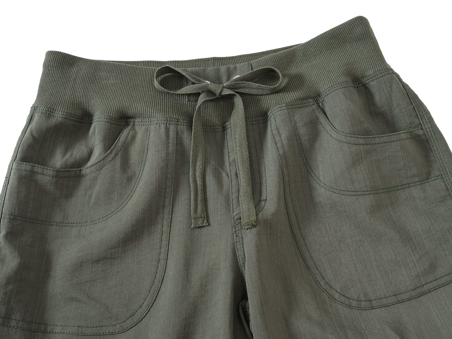MoFiz Women's Cargo Capris Hiking Pants Lightweight Quick Dry Running Outdoor Casual Shorts Button Pockets UPF 50+ Army Green XL