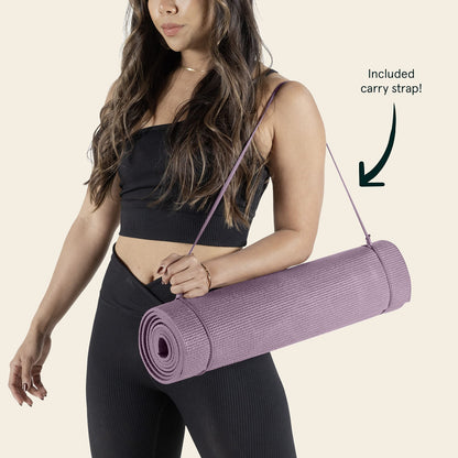 Retrospec Pismo Yoga Mat w/Nylon Strap for Men & Women - Non Slip Exercise Mat for Yoga, Pilates, Stretching, Floor & Fitness Workouts, .5mm Thick, Easy to Clean