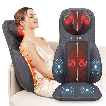 COMFIER Shiatsu Neck Back Massager with Heat, Adjustable Massage Chair Pad Back Support Massage Seat Cushion for Full Body Massager Gifts for Dad