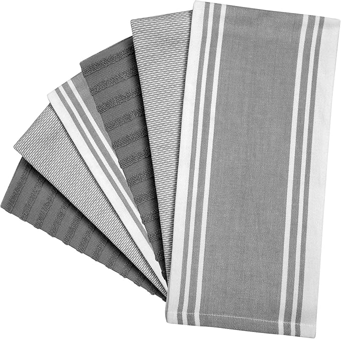 Premium Kitchen Towels | Large Cotton Dish Towels | Flat & Terry Highly