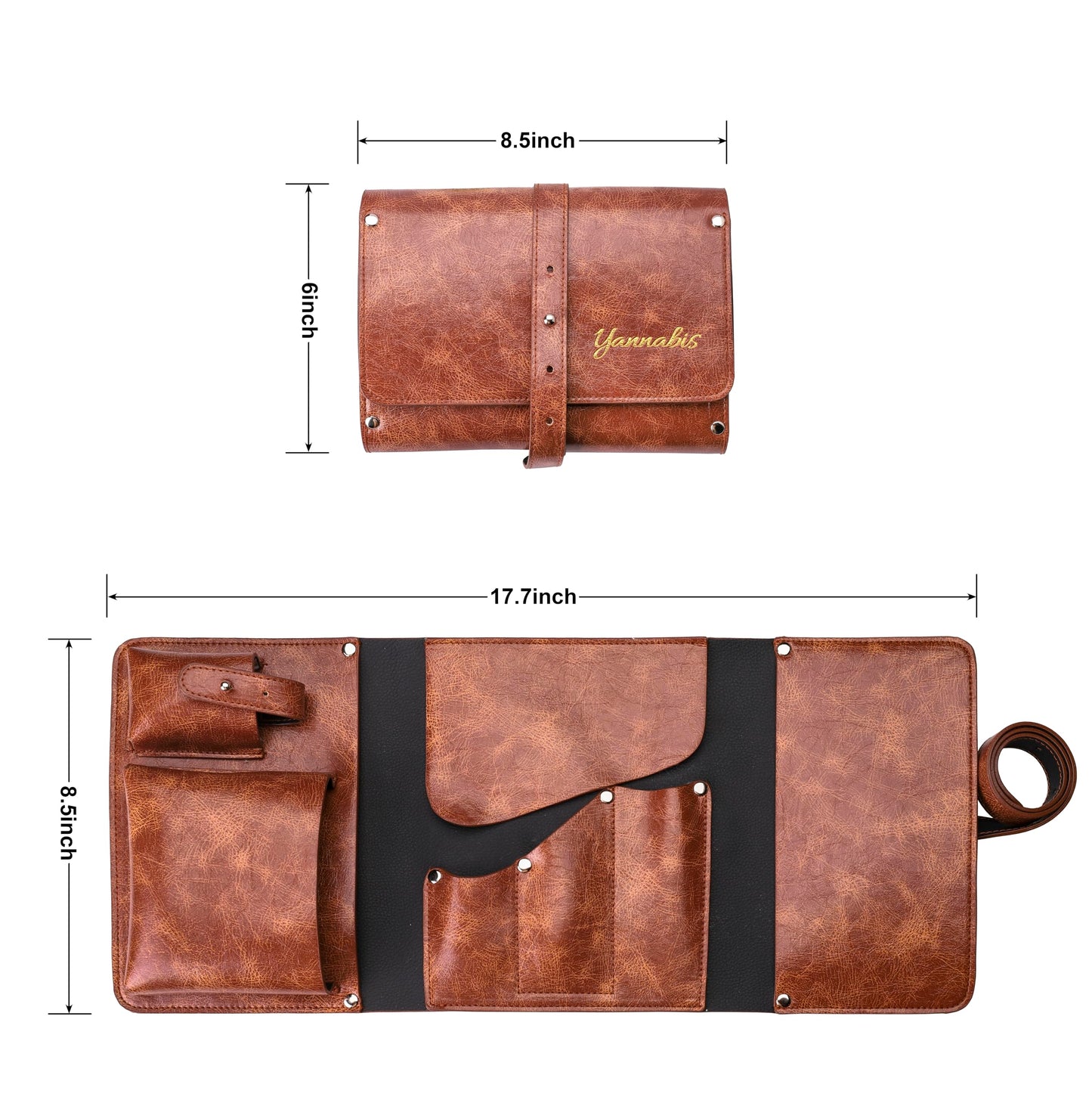 Yannabis Tobacco Pipe Pouch Bag Organize Case 2 Pipe Tool Holder with Leather Pipe Stand