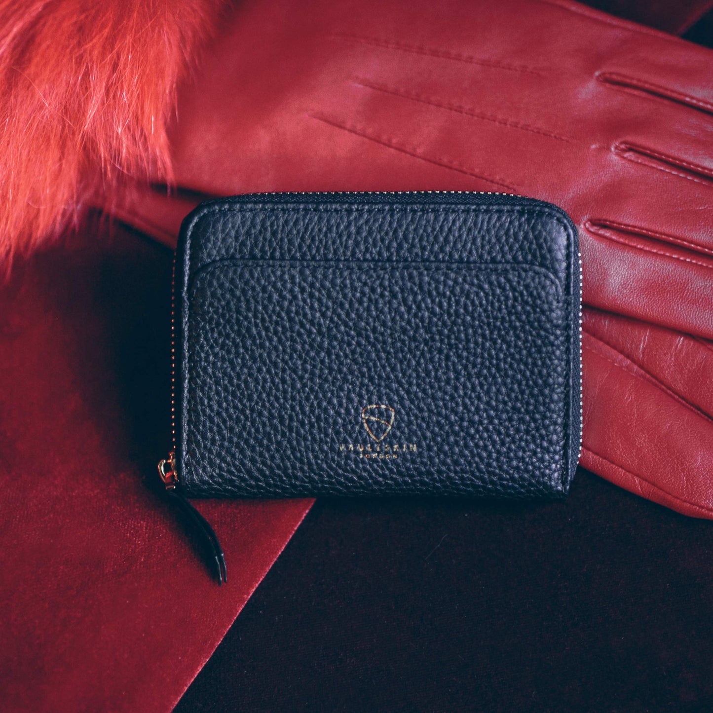 Vaultskin Small Wallet for Women, Leather Card Holder with RFID Blocking with Zipper Coin Pocket, Cash Pocket - Minimalist Wallet Women Slim Design for Everyday Use (Black, Belgravia)