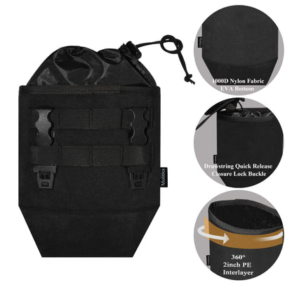 Molitica Molle Dump Pouch,Tactical Mag Dump Pouch with 4 Malice Clips,Compatible with 0.8-2 inch Duty Belt,Utility Nylon Waist Bag for Hunting,Hiking,Range,2.5-3L (Black)