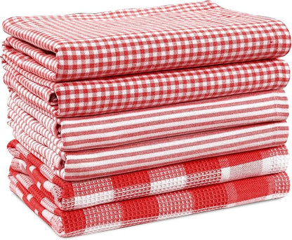 Casa Platino 6PC Kitchen Towels Set, Summer Kitchen Towels, Cotton Absorbent