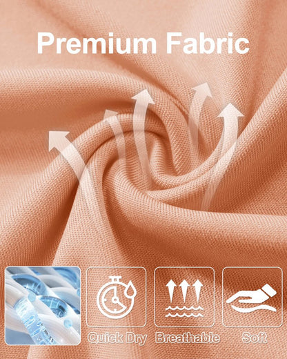 Rashguard Shirts for Men Long Sleeve Sun Protection Shirts Athletic T-Shirt Cycling Outdoor Fishing Hiking Shirts Apricot