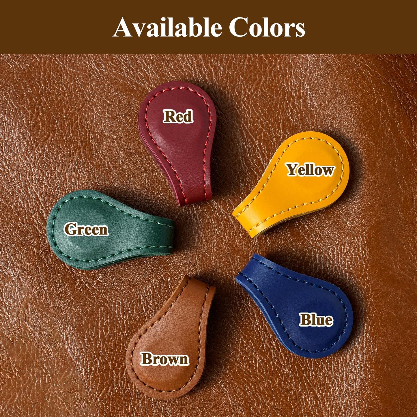 KIKIDWIS Personalized Leather Magnetic Bookmark with Pen Holder – Custom Initial Design for Readers（Brown-C）