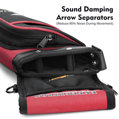 SUNYA X510 Field & Competition Hip Arrow Quiver | 3-Slot Noise-Free Archery Quiver with Sturdy Storage System (42x18cm) (Red, Right)