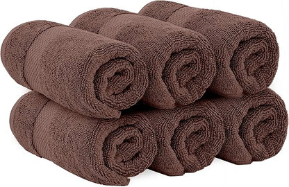 White Classic Luxury Brown Hand Towels