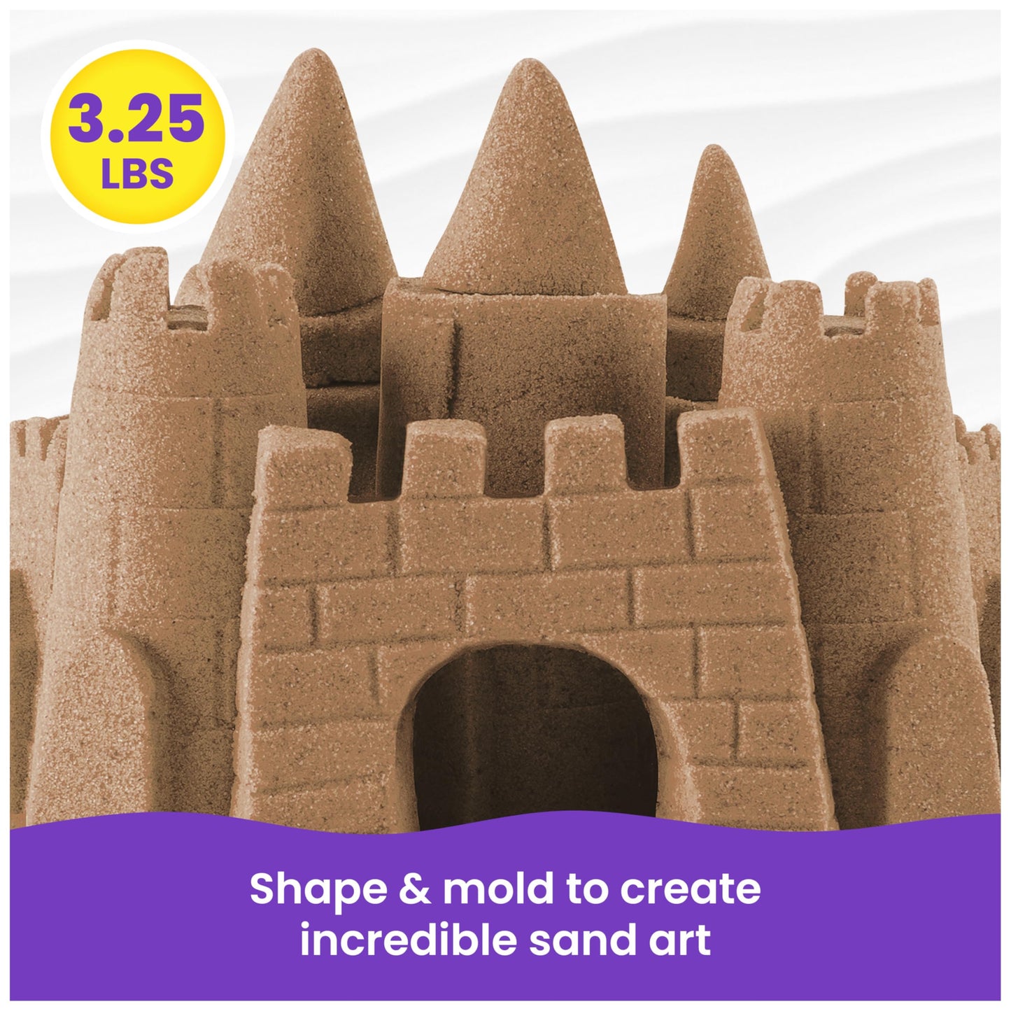 Kinetic Sand, 3.25lbs Beach Play Sand, Moldable Sensory Toys for Kids, Resealable Bag (Packaging May Vary), for Ages 3 and up