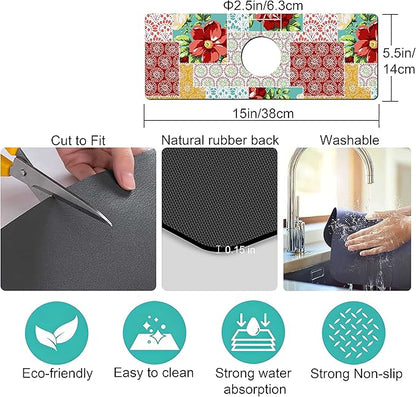Kitchen Sink Splash Guard Faucet Mat Super Absorbent Fast Drying Mat Sink