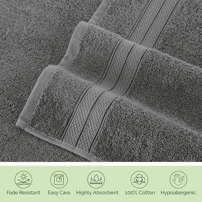 Elegant Comfort Luxury 6-Piece Towel Set, Premium Soft 100% Turkish Cotton