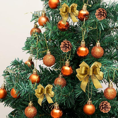 30ct Halloween Ball Ornaments, 1.18" Shatterproof Halloween Tree Decorations, Perfect Hanging Ball for Indoor/Outdoor Holiday Party Decor(Orange)