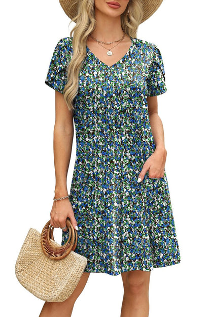OFEEFAN Spring Dresses for Women 2026 Summer Tshirt Dress Flowy Sundresses Beach Vacation Clothes Cruise Outfits Print 03 L