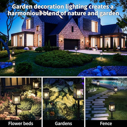 Solar Pathway Lights Outdoor for Pathway Garden Yard Patio Driveway, Solar Walkway Lights Auto On/Off, Warm White, Up to 8H Lighting (8 Pack)