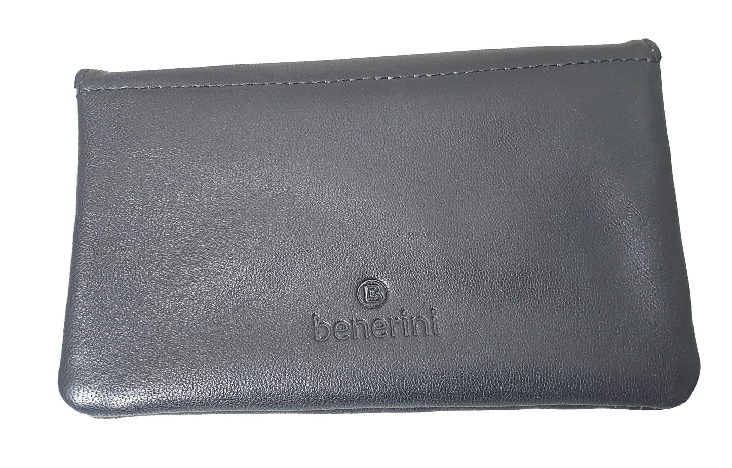 Premium Soft Black Leather Cigarette Rolling Tobacco Pouch Case Organiser