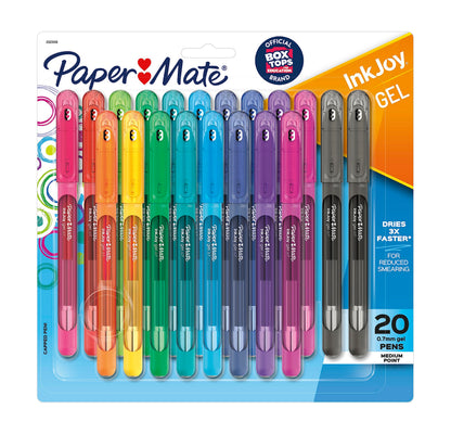 Paper Mate Inkjoy Gel Pen, Stick, Medium 0.7 Mm, Assorted Ink and Barrel Colors, 20/Pack