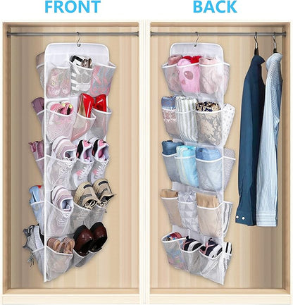 MISSLO 30 Large Pockets Dual Sided Hanging Baby Shoe Organizer