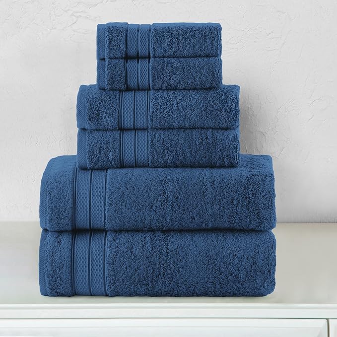 Elegant Comfort Luxury 6-Piece Towel Set, Premium Soft 100% Turkish Cotton