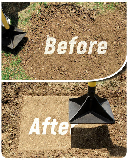 BlumeTrec 10"x10" Steel Tamper with 48" Handle, Heavy Duty Hand Compactor Tool for Leveling Soil, Gravel, Sand, Asphalt, Ground, Paver, Driveway, Garden, Yard and Blacktop Repair