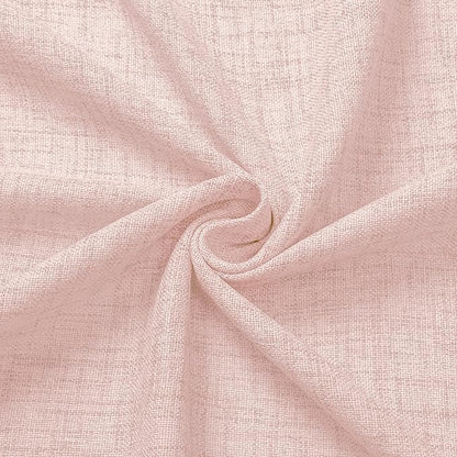 Tollpiz Linen Curtain Bedroom Rod Pocket Semi Sheer Curtains Burlap Light Filtering Thick Linen Drape for Living Room, 38 x 84 inches Long, Pink, Set of 2 Panels